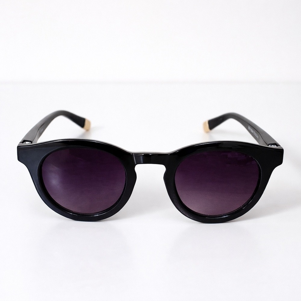 RS Eyeshop Ryan Simkhai Round Sunglasses Black Purple Lens Unisex Minimal Modern